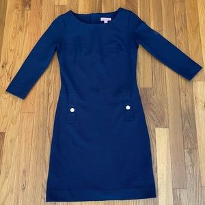 Lilly Pulitzer Navy Knit Dress 3/4 Sleeve Pockets